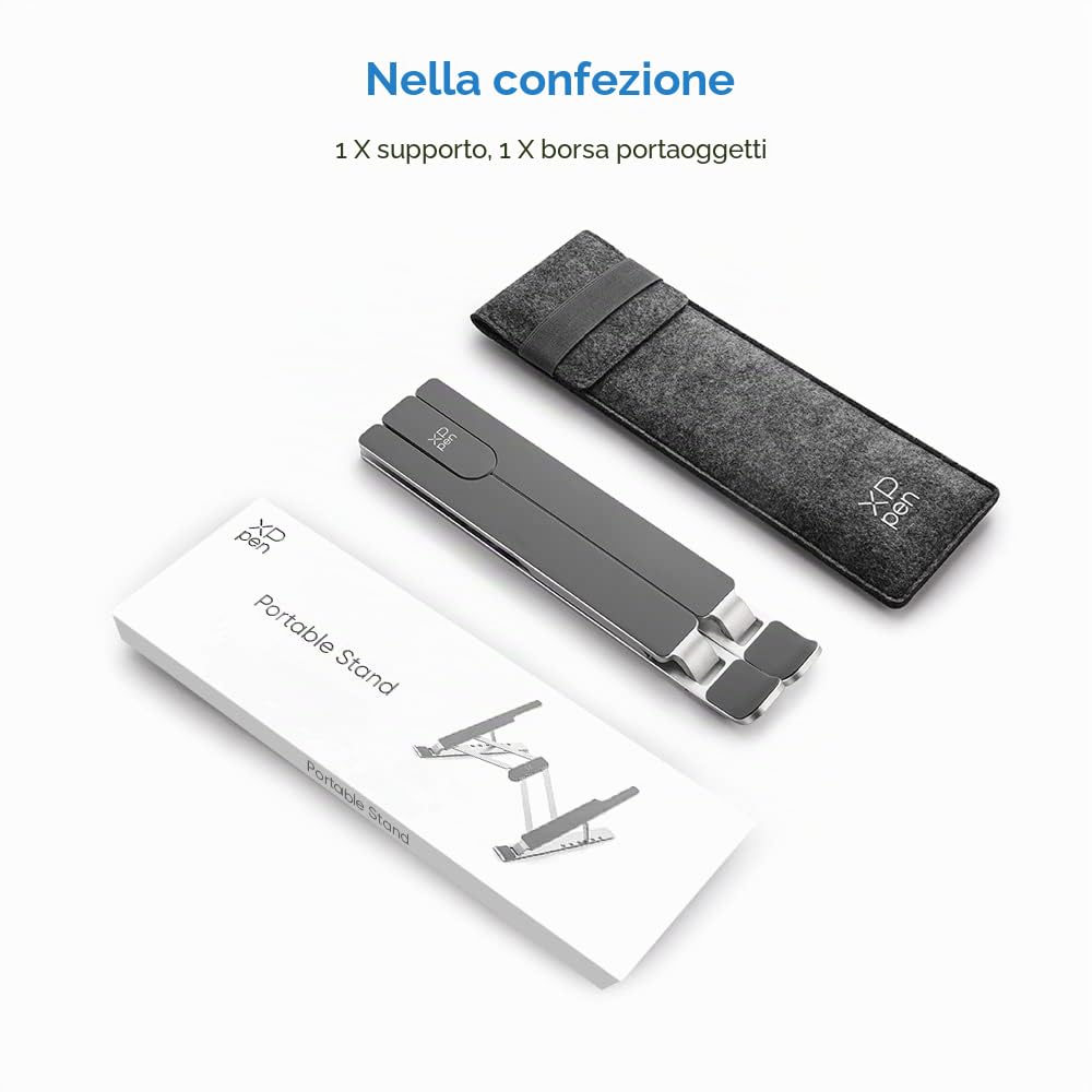 XP-PEN ACS05 - Supporto per tablet portatile con 6 angoli regolabili, stabile e pieghevole, compatibile con tablet, laptop, monitor da disegno, telefoni cellulari da 12 a 16 pollici