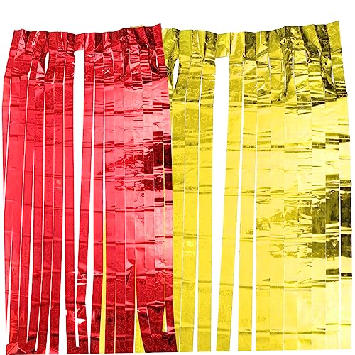 OSALADI 6 Peças cortina de chuva material de festa vermelho cortina de papel alumínio cortinas de ja