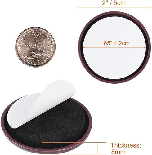 Miniatura 3 de Deslizadores de muebles de 2 pulgadas, 12 piezas deslizantes para muebles para un fácil movimiento en la alfombra de madera dura (café)
