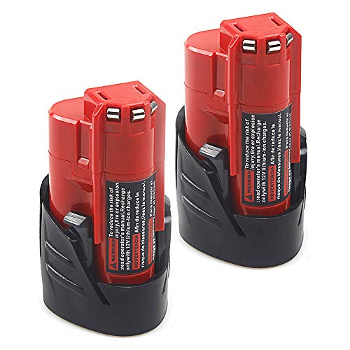 2 Pack Waitley M12 12V 2.5Ah Replacement Battery Compatible with Milwaukee M12 48-11-2401