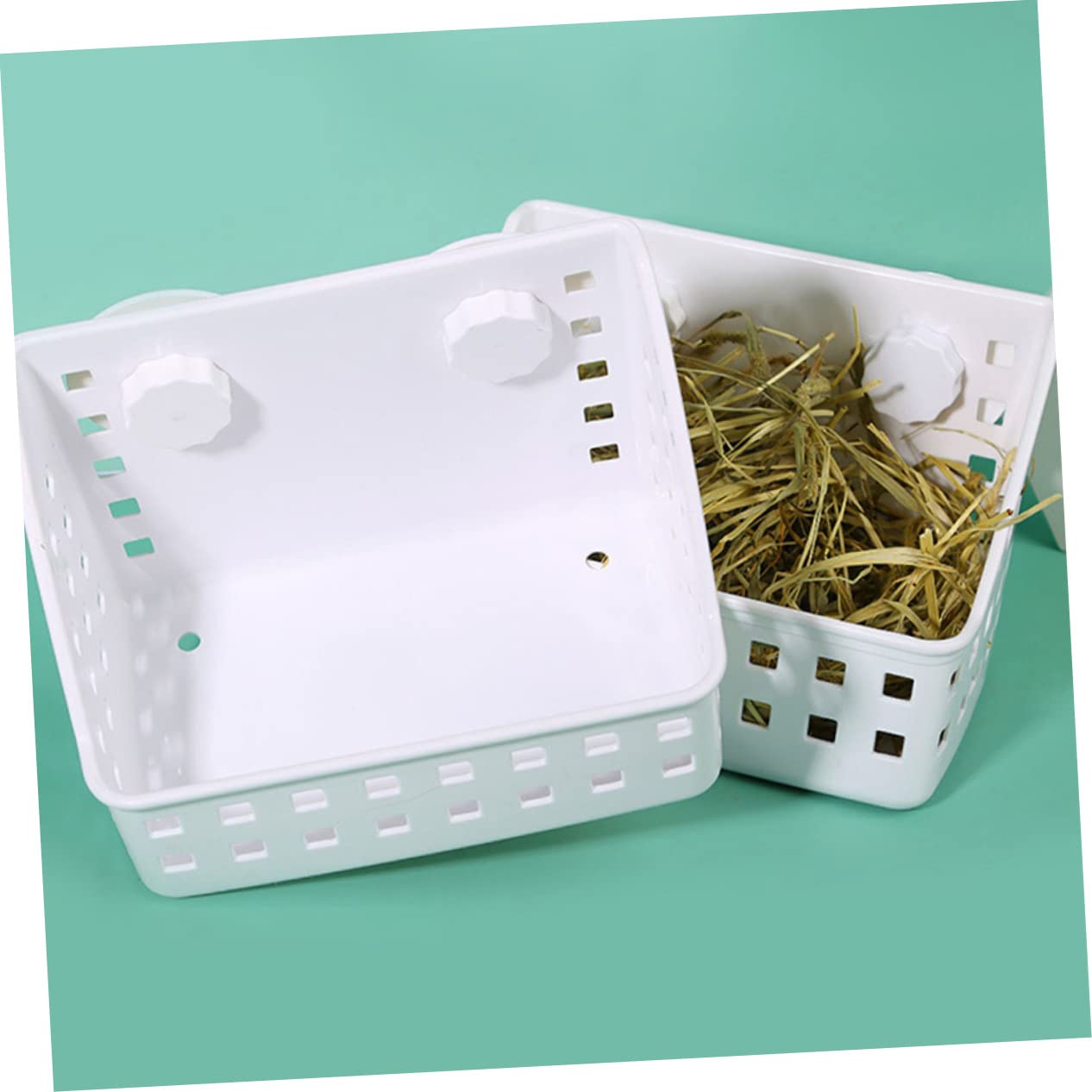Râtelier à Foin pour Lapin, Lot de 2, Plastique Blanc