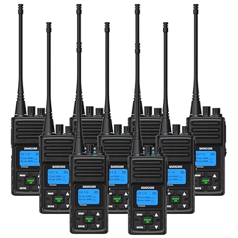 SAMCOM FPCN30A Walkie Talkies Long Range (9 Pack) with Earpieces for Security Team — $377.91 (10% off)