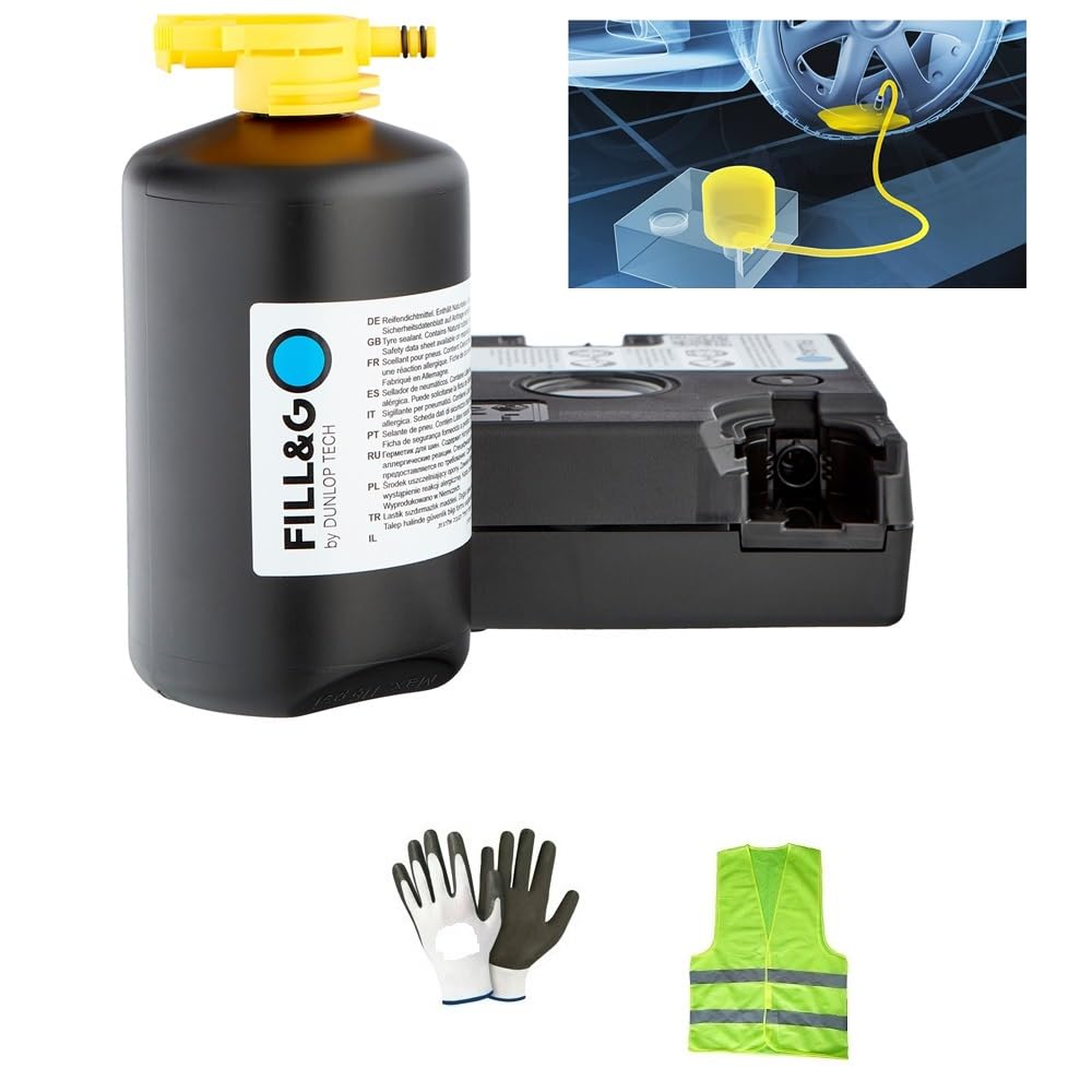 KIT RIPARAZIONE GOMME KIT GONFIA E RIPARA LIQUIDO SIGILLANTE DA 620ML PER AUTO, SUV, FUORISTRADA, FURGONI, MOTO AUTOMATICO CON COMPRESSORE POMPA DELL'ARIA ELETTRICA