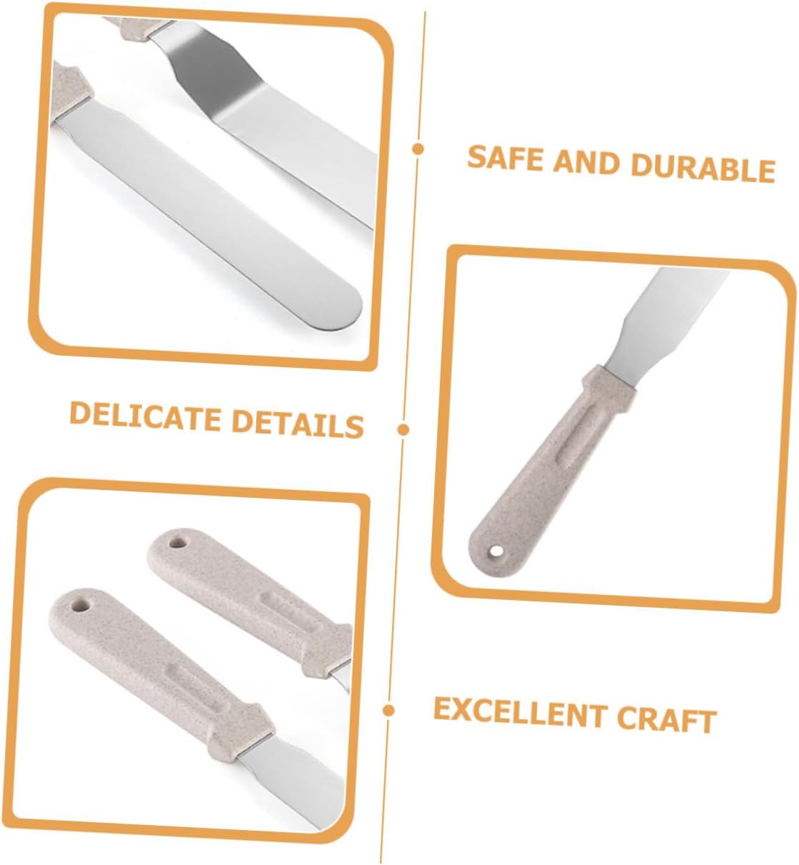 3pcs Baking Spatula Cake Decorating Scraper Set, Stainless Steel