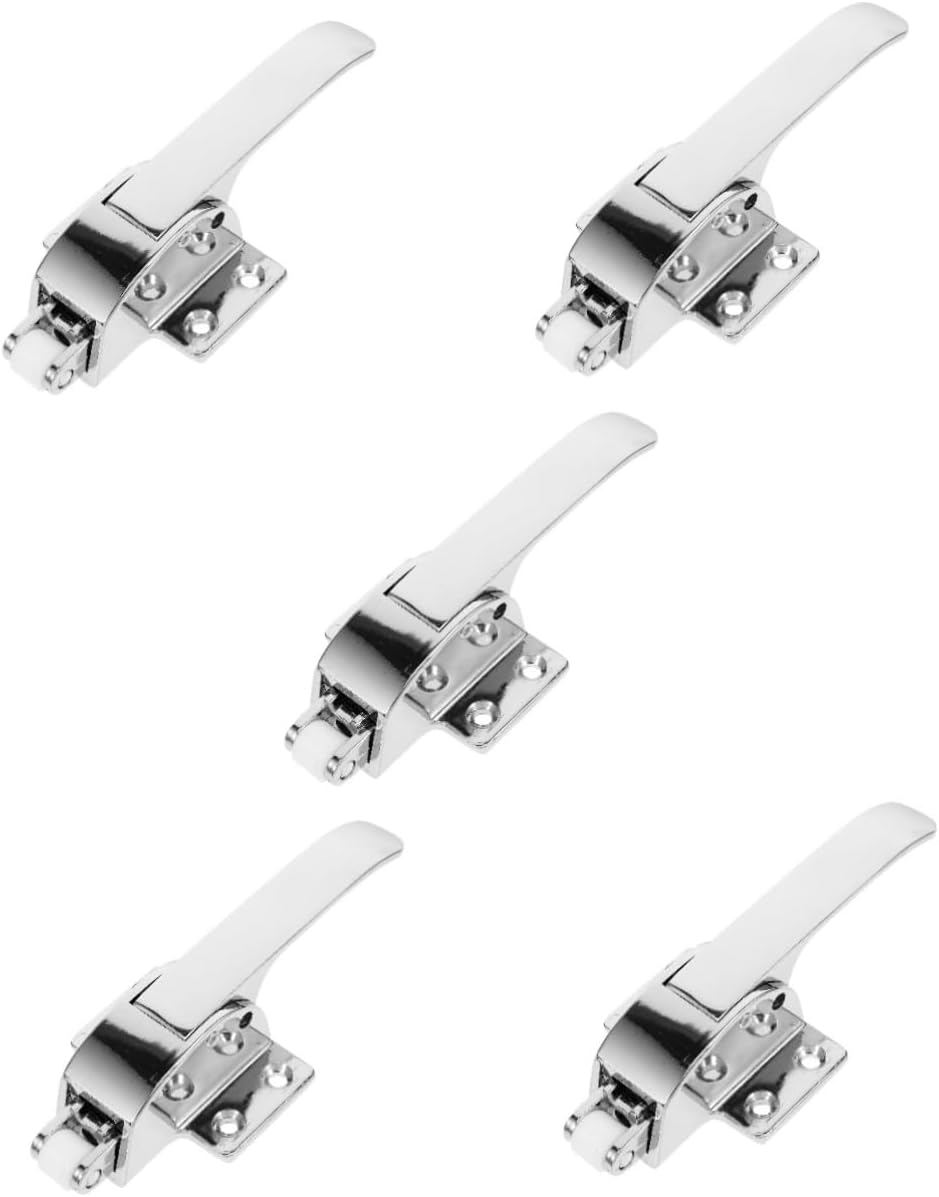 OUNONA 5pcs Refrigerator Latch Handle Metal Cooler Door Handle Comfortable Installation for Freezer Doors Thickened Design for Enhanced Performance and Daily Use