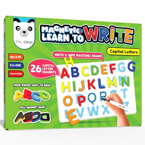Image of Play Panda Learn to Write Capital Letter Magnetic Learning Board Game for Kids