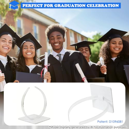 Image of 2 Pcs Graduation Cap Headband, Firm Anti-fall Hair Band for Graduation Cap, Graduation Gifts Hat Accessories for Graduates, Students, Women(Clear)