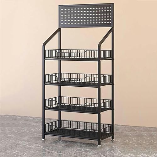 WJFTODAY Estantes para Verduras de supermercado, estantes de exhibición de supermercado, oristas en Blanco y Negro para Papas Fritas, bocadillos, Alimentos envasados, Cajas, latas, Bebidas y Cerveza.