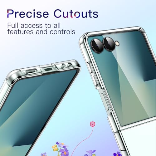 Image of JETech Case for Samsung Galaxy Z Flip 7 2025, Crystal Transparent Hard PC Shell, Anti-Scratch Shockproof Slim Protective Phone Cover (Clear)