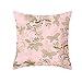 Epinki Federe Copricuscino 45x45, Copricuscino per Divano Foglie a Forma di Farfalla Fodera per Cuscino Divano Poliestere, Oro Rosa