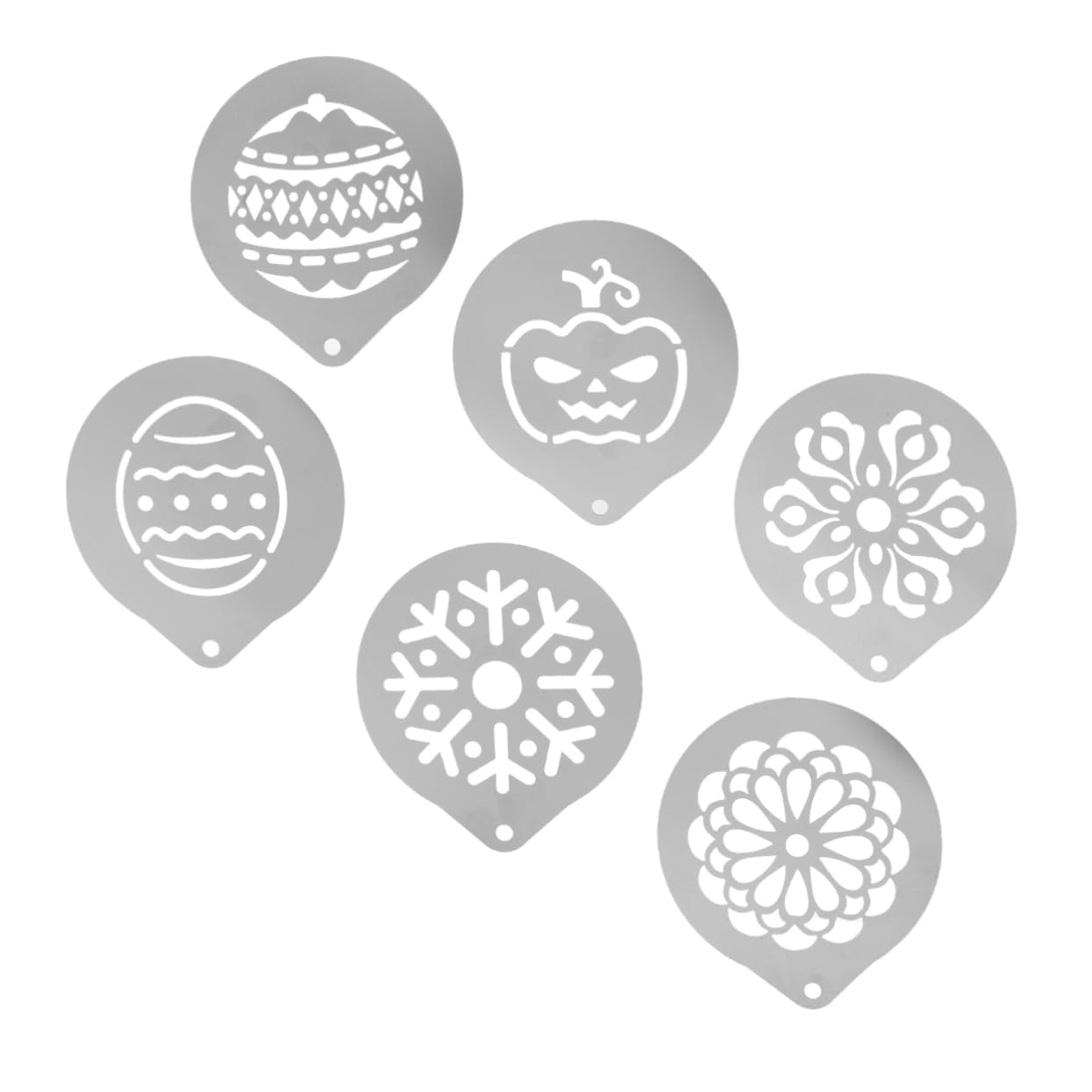 BESTonZON 3sets Stencil Acciaio Inossidabile Per Decorazione Cappuccino e Latte Modelli Vari Per Creare Fantastici Motivi Nel Caffè Facile Da Pulire e Usare