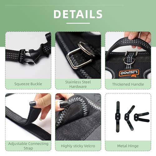 LISPOO Dog Knee Brace for Torn Acl Hind Leg, Luxating Patella, Cruciate Ligament, Dog Acl Knee Brace Support Back Leg with Arthritis Pain, Acl Brace for Dogs Rear Leg (XL) - Thumbnail 4