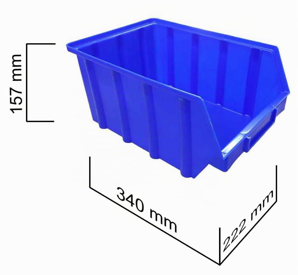 Lot de 15 boîtes empilable Bleu Taille 4 (222 x 340 x 157 mm) plastique PP de rangement empilable kästen sans crochet │ de p de d W®
