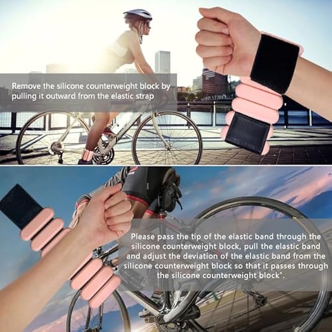 Ankle Weights for Women Men, Adjustable Wrist Weighted Bracelet for Home Gym Workout, Walking, Running, Travel, Pilate, Yoga, Exercise,Barre,Strength Training. Set of 2 (1Lb Each)