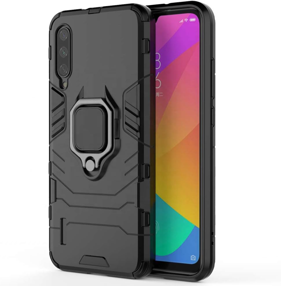 Frivety Mi A3 Back Cover Case for Xiaomi Mi A3 Covers and Cases Rugged Armor TPU + PC Hybrid Kickstand Back Case/Cover with Ring Holder Designed for Xiaomi Mi A3