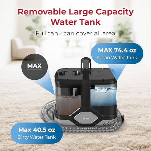Image of Rosewill Multi-Purpose Portable Carpet and Upholstery Cleaner, Powerful Suction 18 KPa Spot Cleaner, 600W Motor, Car and Auto Detailer, Stain /Spot Remover; Versatile Use: Carpet, Sofa, Pet Hair
