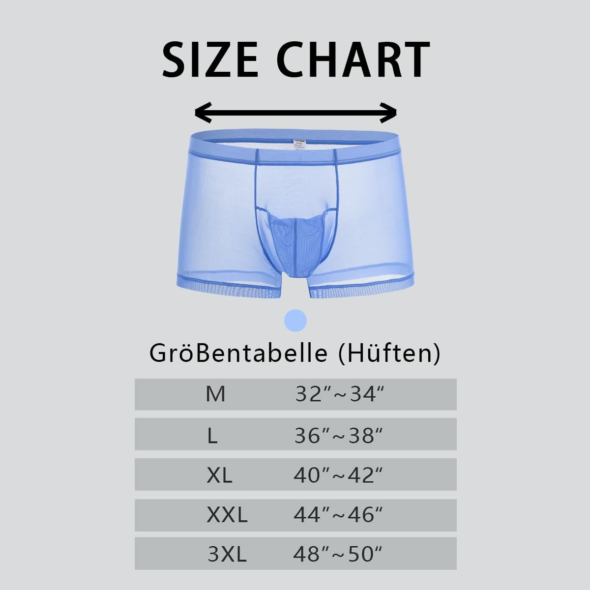 Boxer da uomo, comodi e traspiranti, biancheria intima trasparente con design a griglia