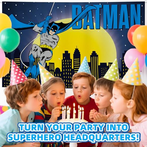 Batman Backdrop for Birthday Decorations – 5x3FT Superhero Party Banner by CoCube+ - Used condition - Image 4