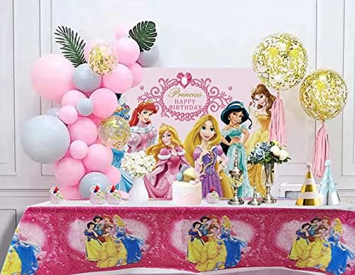3pcs Princess Tablecloths Baby Princess Girl Happy Birthday Princess Theme Party Table Cover Decoration Plastic 70.8 x 42.5'' Princess Party Tablecloth Decoration Supplies
