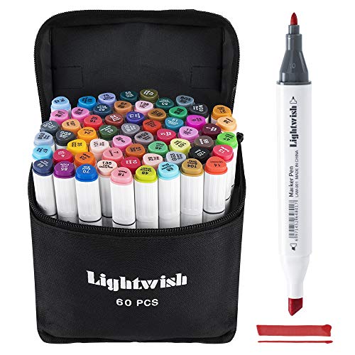 TOUCHNEW Alcohol gráfico Dibujo Pintura Arte Dibujo de Doble Punta Doble Punta Marcador Color Gris Relieve Subrayando Set