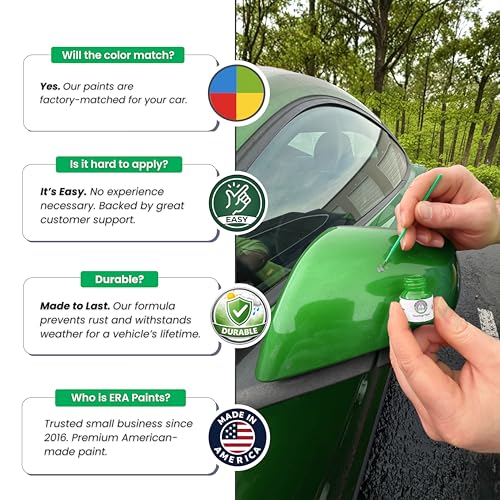 Image of ERA Paints - PRC /MRC - Firecracker Red for JEEP Exact OEM Color Match Automotive Touch Up Paint for Cars - Scratch & Chip Repair for Metal & Plastic - Essential Kit - Made in USA