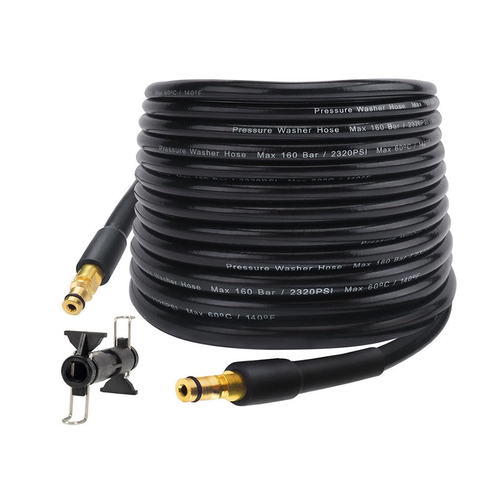 Pressure Washer Hose, Explosion-proof and Ultra Wear-resistant, 32.80Ft 160Bar 2320PSI Washer Hose Replacement for Karcher K2-K7 with Extension Connector