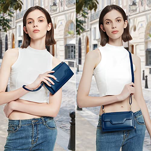 Image of nuoku Small Purse for Women, RFID Blocking Wristlet Wallet, Crossbody Clutch with Cell Phone Pocket