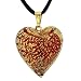 GlassOfVenice Murano Glass Heart Pendant Ca D'oro - Ruby Red