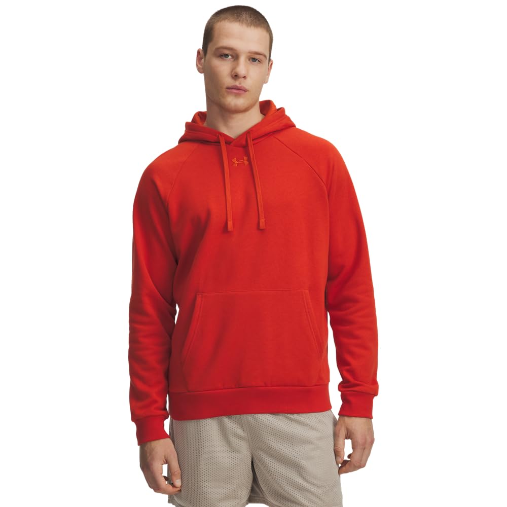 Under Armour Men's Rival Fleece Hoodie, Surplus Orange/Surplus Orange, XXL