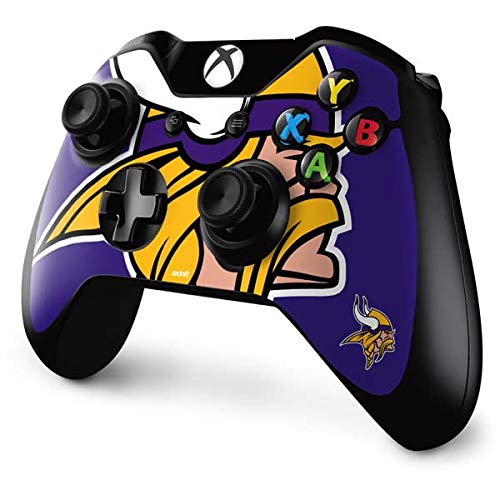 Skinit Decal Gaming Skin Compatible with Xbox One Controller - Officially Licensed NFL Minnesota Vikings Retro Logo Design
