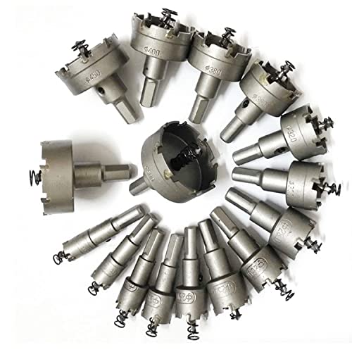 ybaymy 23 Stück Lochsäge Hartmetall Set 16mm-100mm TCT Lochsäge Hartmetall-Bohrer Edelstahl Lochschneider Metall Lochsäge Bohrer Set für Edelstahl Eisen Kupfer Cover
