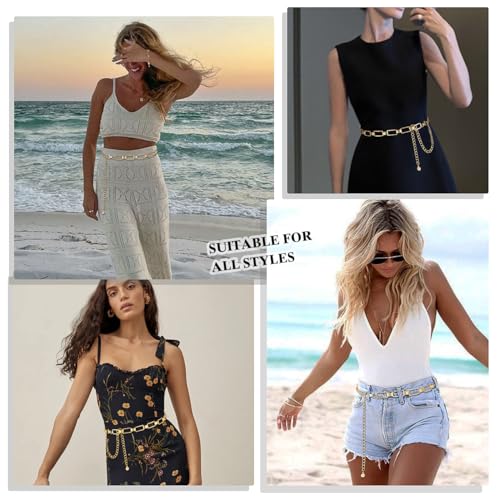 Glamorstar Women Metal Belt Urban Chic Waist Chain Belt for Dresses3