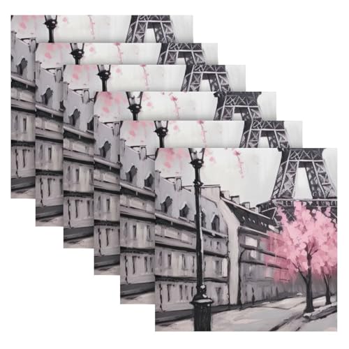 Servilletas de tela cuadradas Paris Tower pack x6 miniatura 6
