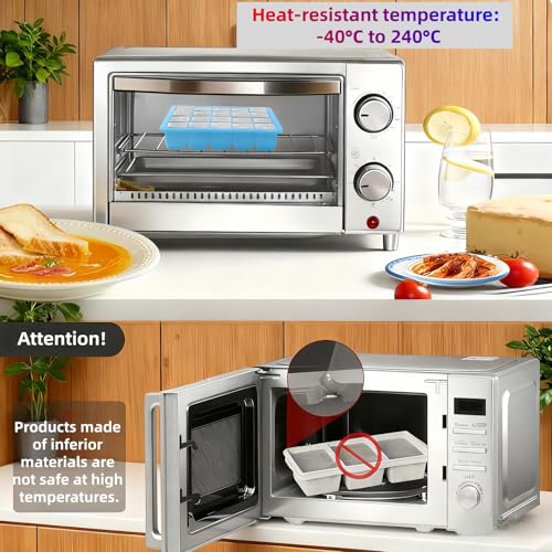 Bandejas de silicona para hielo con tapa, 20 cavidades miniatura 4