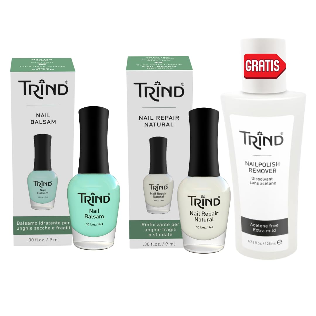 Kit Curativo Rinforzante Unghie | Nail Repair + Nail Balsam + Remover | Unghie Danneggiate da Gel Semipermanente | Ripara, Idrata, Protegge | I Magnifici Tre.