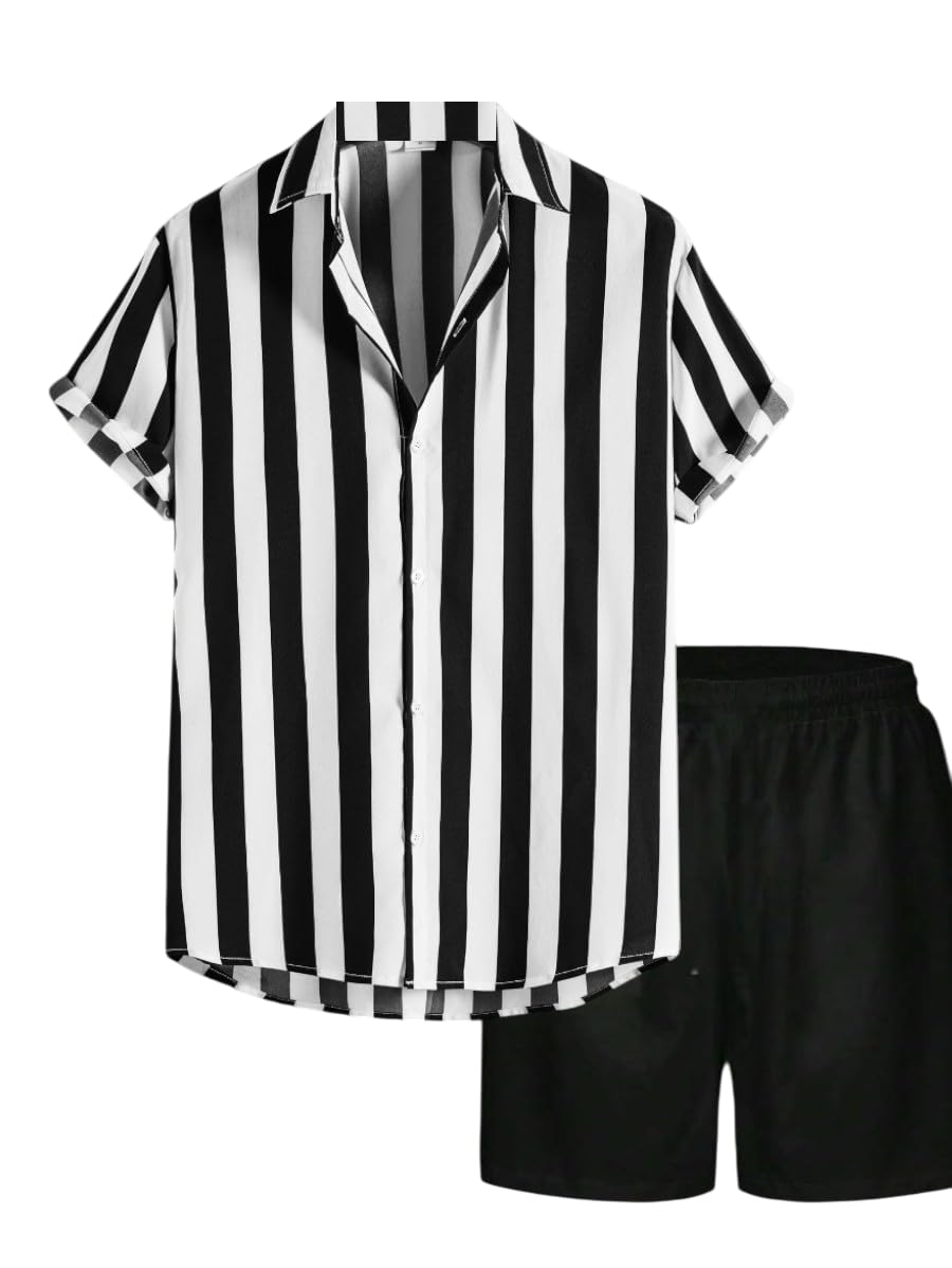Co Ord Set for Men | Trendy Night Dress for Boys | T-Shirt and Shorts Combo for Lounge | Stylish Summer and Travel Wear |Men's Matching Two-Piece for Vacation-image-25