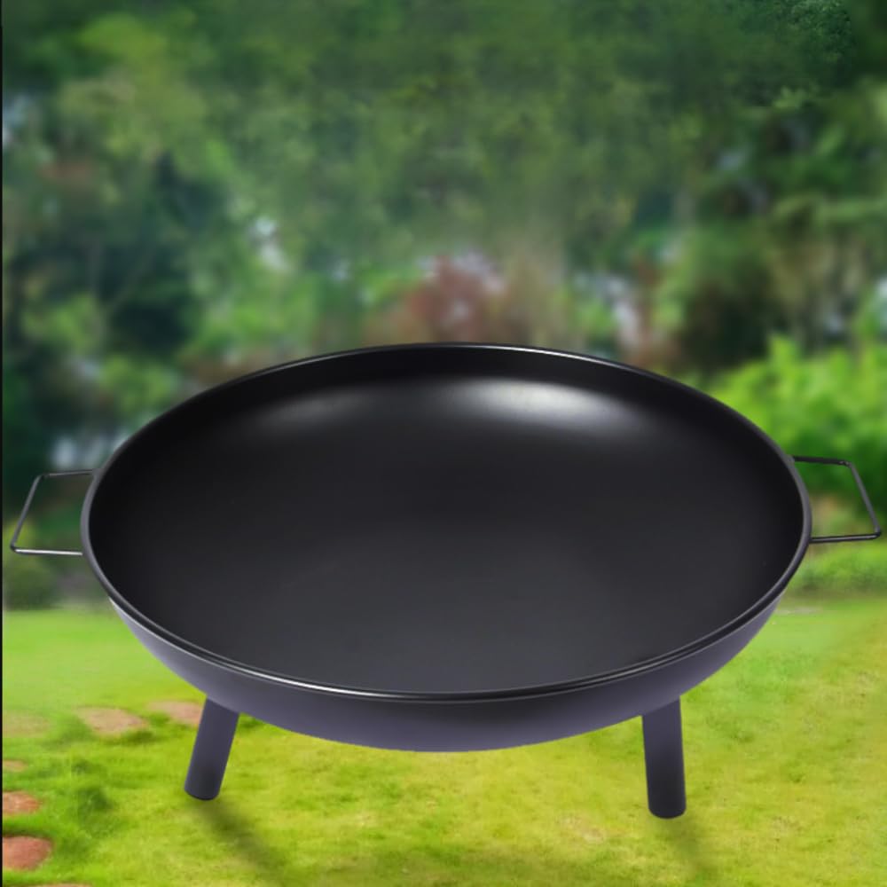 Outdoor Feuerstelle mit 3-Beinbein Standfuß, Feuerschalen für den Garten & Balkon, Camping, Groß, Gartenfeuerschale Wetterfest, 60 cm, Schwarz