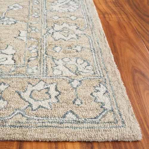 Tapete decorativo 6x9 beige e ivoire de lana miniatura 6