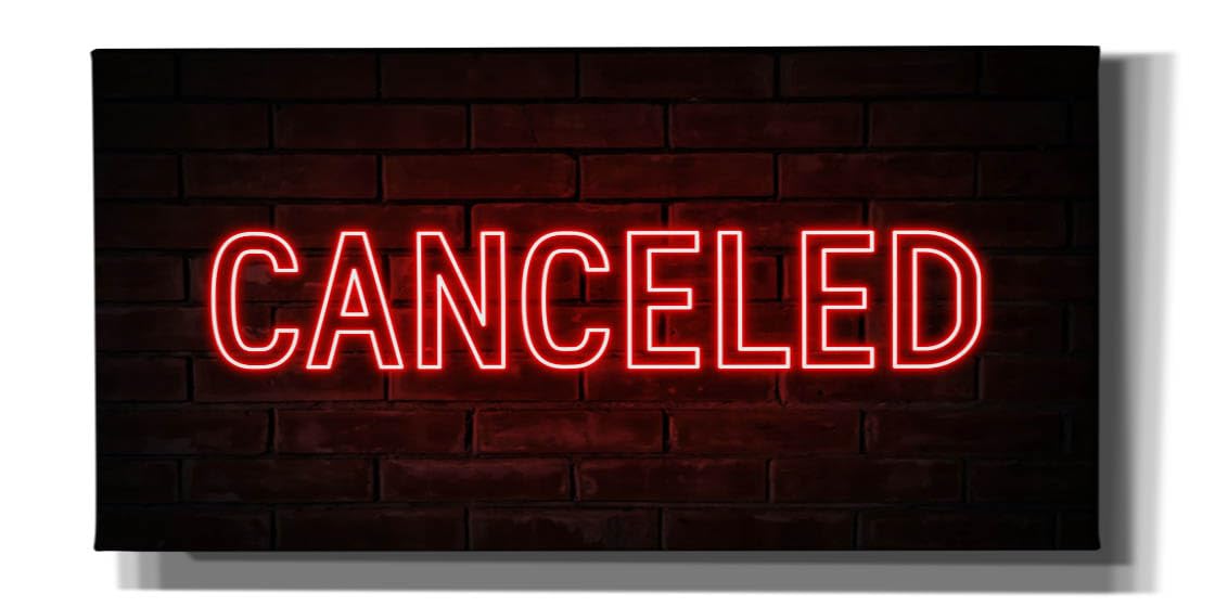 Epic Graffiti 'Canceled In Neon Red' by Epic Portfolio, Canvas Wall Art, 24