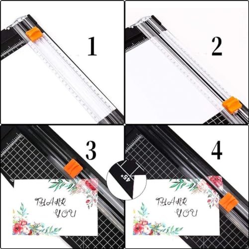 Image of KRAFTMASTERS Set of 1 Paper A4 Cutter Portable Guillotine Paper Trimmer with Automatic Security Safeguard for Home and Office Papers Cards Labels Coupons Photos Cutting.