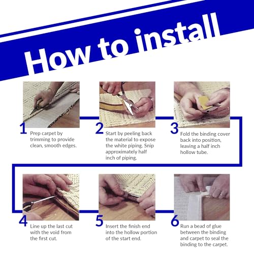 Instabind Carpet Binding - Cotton Regular Style, DIY Carpet & Rug Binding for Finishing Edge, Ideal for Area Rugs for Finishing Edge - Durable Hold - 54 ft Rolls - Natural - Thumbnail 5