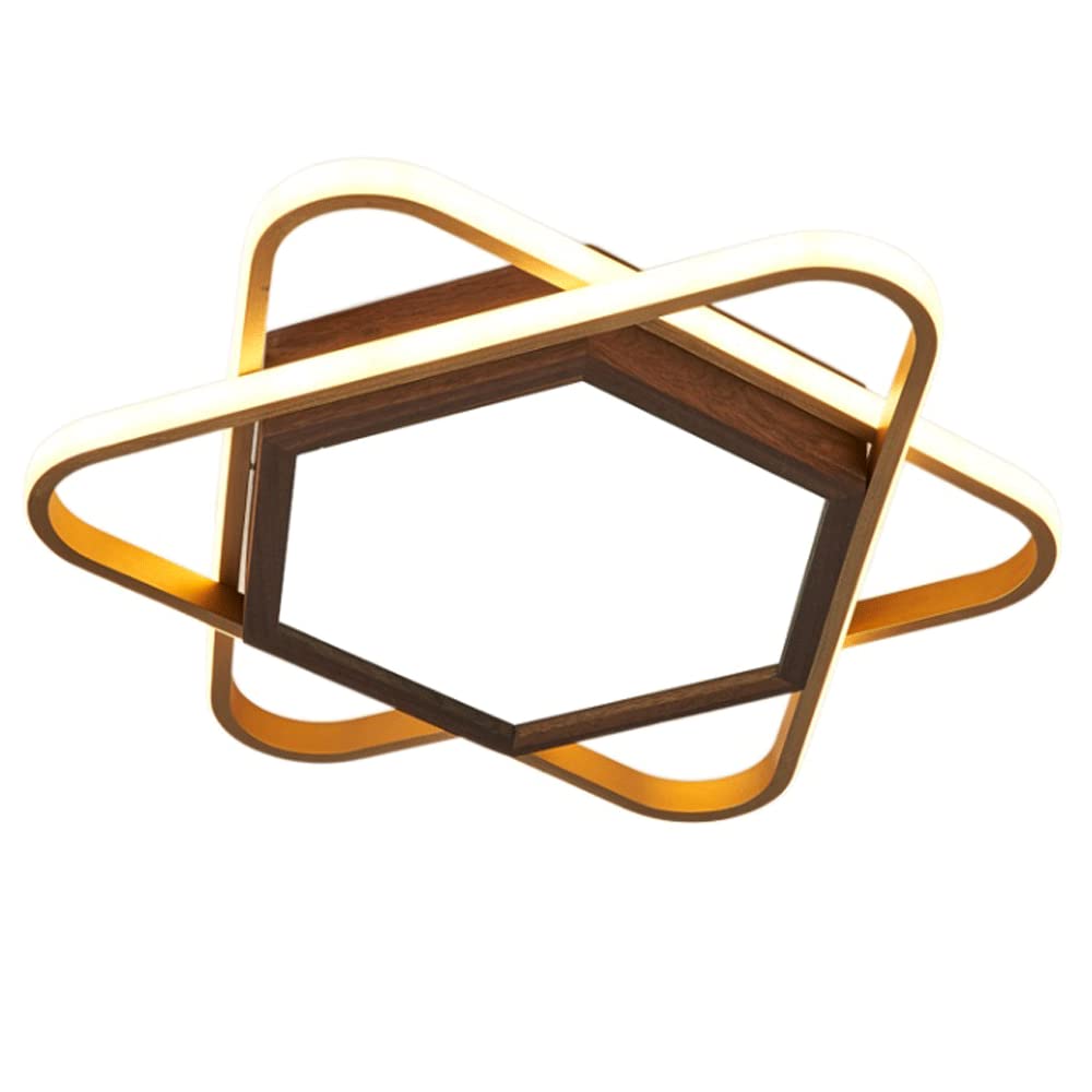 Plafonnier encastré moderne nordique LED 19.7In lumière d'intérieur bois massif