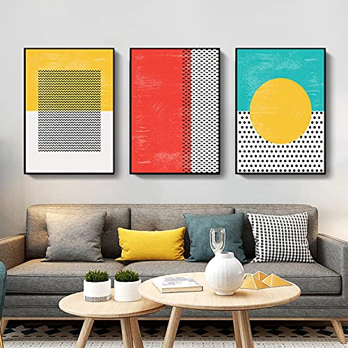Toile Impression Art Mural Abstrait Géométrique Premium Texture Riche Impression Haute Définition