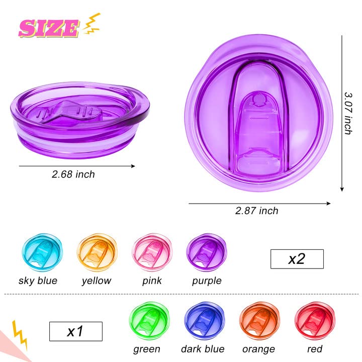 YBB Multi-colored Spill Proof Splash Resistant Tumbler Cup Lids Cover for Skinny Tumbler 12 Pcs 20 oz
