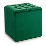 Marca: DKD Home Decor Puff Verde Terciopelo (35 x 35 x 35 cm)