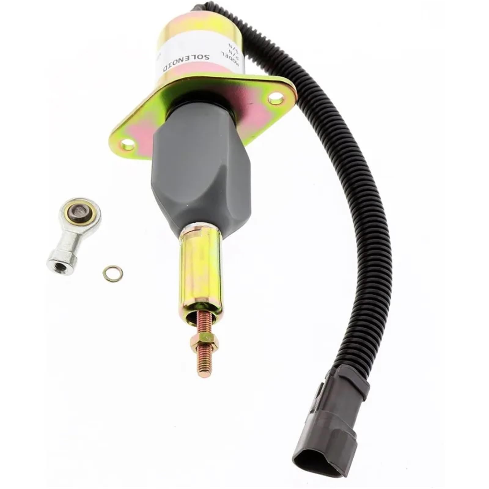 Solenoide de corte de combustible 6734-81-9141 Compatible con el solenoide de corte de combustible Komatsu PC300-7 PC350-7 PC360-7 Compatible con la excavadora Cummins 6CT de 8,3 L(12V)