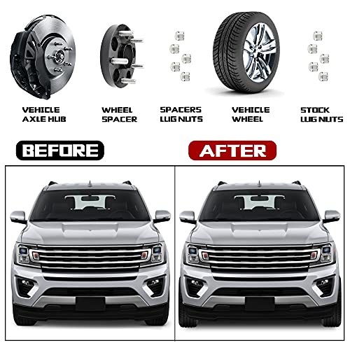Flycle 6 Lug 6X135 Hubcentric Wheel Spacers 2 Inch For 2004-2014 F150 Navigator Expedition, 6X135Mm Wheel Spacer With 14X2 Studs & 87.1Mm Hub Bore #TOP7