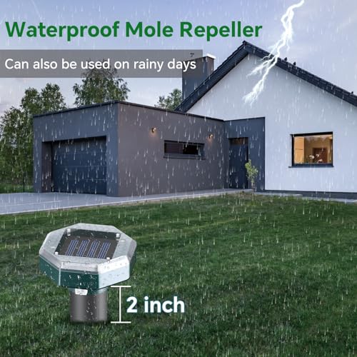 Mole Repellent Solar Powered, Ultrasonic Mole Repeller, Snake Repellent for Yard, Groundhog Skunk Vole Gopher Repellent for Lawns Garden Yard — view 5