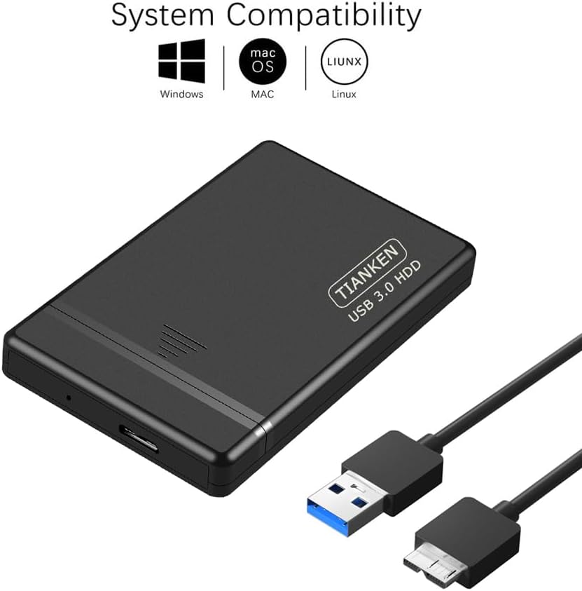 750GB 2.5'' Ultra Slim Portable External Hard Drive USB 3.0 HDD Storage for PC, Mac, Laptop, Desktop, PS4, Xbox one