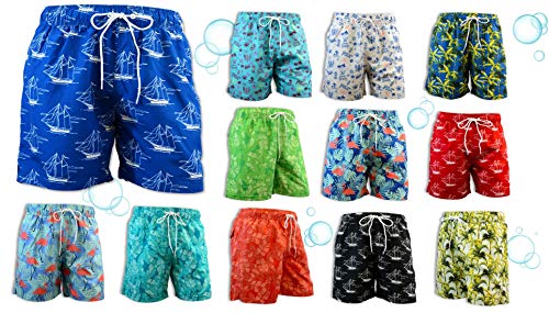 Adoretex Men's Printed Swim Shorts Boardshorts with Mesh Lining